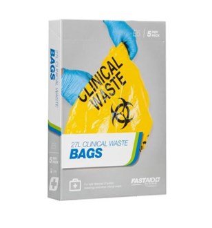 FASTAID E5 CLINICAL WASTE BAGS - 27L - 5PK